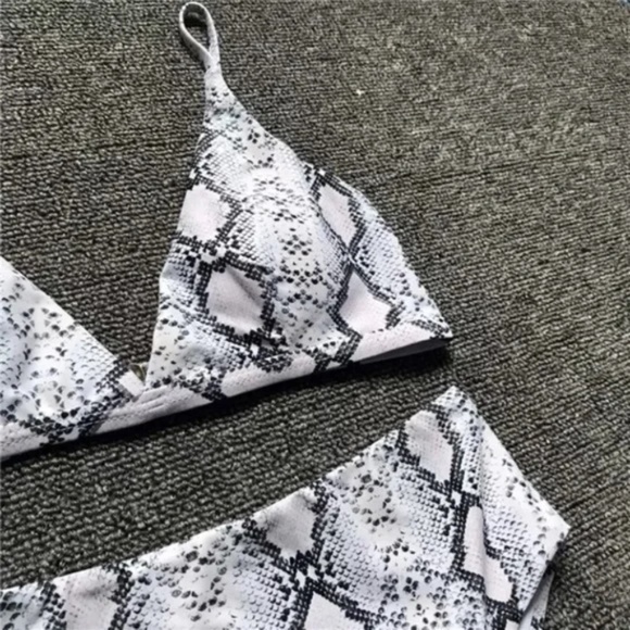 SOLD OUT CLEARANCE Snake Printed High Waist Bikini Swimsuit - Picture 5 of 6